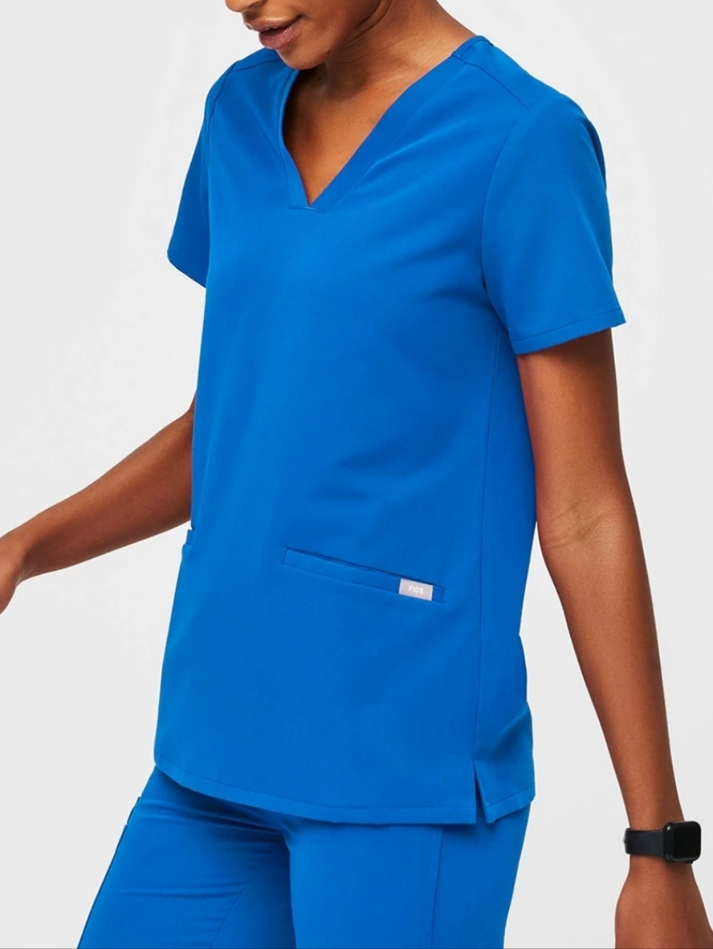 Figs Casma scrub top royal blue XS